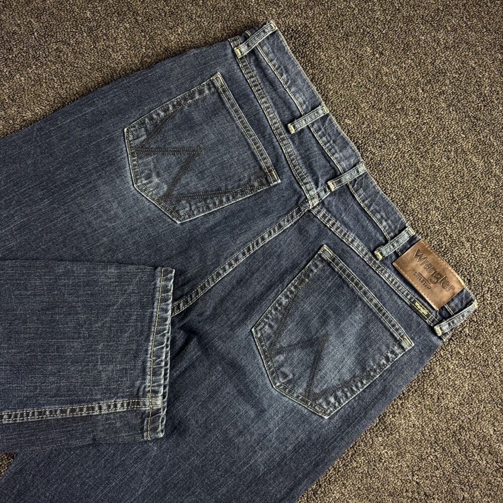 Wrangler Jeans Mens 36x34 Blue Regular Straight Leg Western Denim Pants Medium